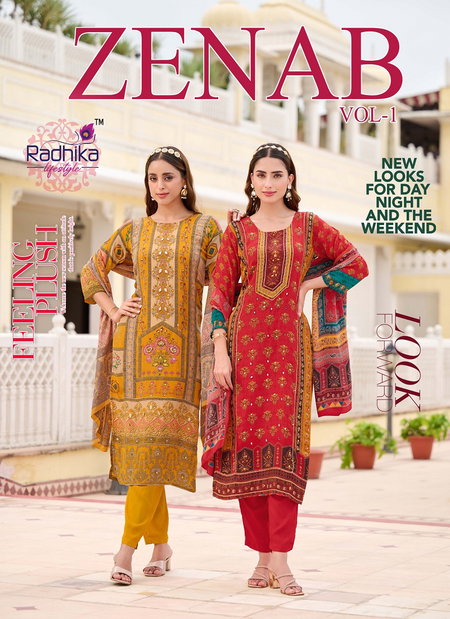 Zenab Vol 1 By Radhika Crepe Handwork Readymade Suits Wholesale Price In Surat